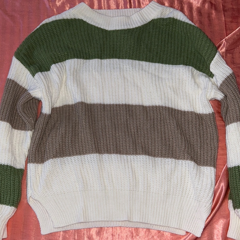 Brown/White/Green Sweater
